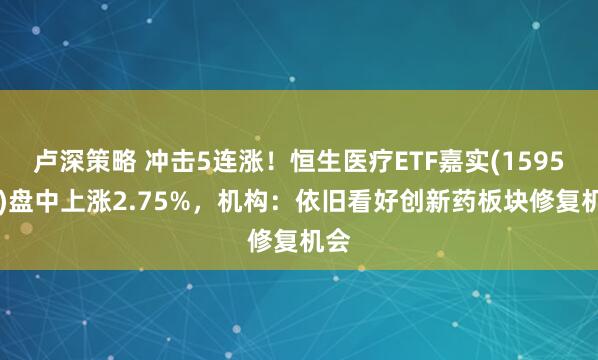 卢深策略 冲击5连涨！恒生医疗ETF嘉实(159557)盘中上涨2.75%，机构：依旧看好创新药板块修复机会