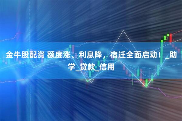 金牛股配资 额度涨、利息降，宿迁全面启动！_助学_贷款_信用