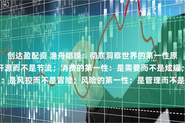 创达盈配资 渔舟唱晚:彻底洞察世界的第一性原理:财富的第一性:是开源而不是节流;消费的第一性:是需要而不是炫耀;投资的第一性:是风控而不是冒险;风险的第一性:是管理而不是规避;人脉的第一性:是价值而不是数量